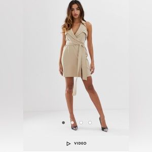 ASOS DESIGN mini belted trench dress in soft crepe